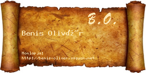 Benis Olivér névjegykártya