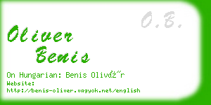 oliver benis business card